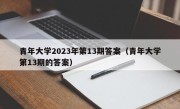 青年大学2023年第13期答案（青年大学第13期的答案）