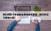 我们的日子电视剧免费观看完整版（我们的日子剧情介绍）