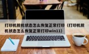 打印机脱机状态怎么恢复正常打印（打印机脱机状态怎么恢复正常打印win11）