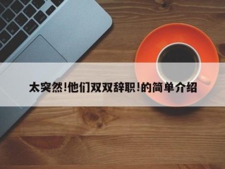太突然!他们双双辞职!的简单介绍