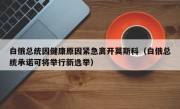白俄总统因健康原因紧急离开莫斯科（白俄总统承诺可将举行新选举）