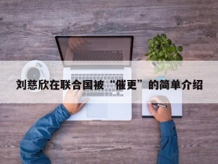 刘慈欣在联合国被“催更”的简单介绍