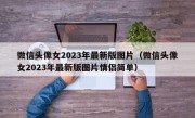 微信头像女2023年最新版图片（微信头像女2023年最新版图片情侣简单）