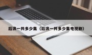 后浪一共多少集（后浪一共多少集电视剧）