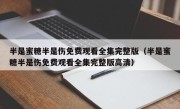 半是蜜糖半是伤免费观看全集完整版（半是蜜糖半是伤免费观看全集完整版高清）