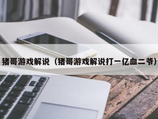 猪哥游戏解说（猪哥游戏解说打一亿血二爷）