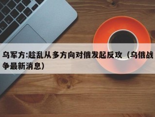 乌军方:趁乱从多方向对俄发起反攻（乌俄战争最新消息）