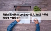 桑稚段嘉许新婚之夜垫毛巾原文（段嘉许桑稚新婚番外百度云）