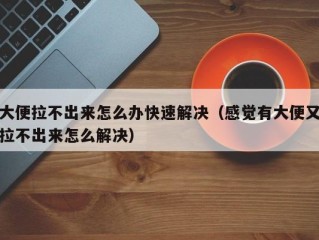 大便拉不出来怎么办快速解决（感觉有大便又拉不出来怎么解决）