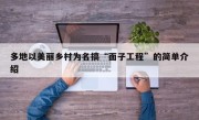 多地以美丽乡村为名搞“面子工程”的简单介绍