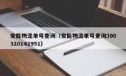 安能物流单号查询（安能物流单号查询300320142951）